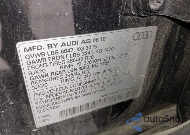 WA1VAAF7XKD003734: 44426707