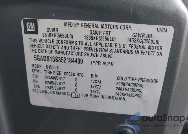 5GADS13S352184409: 44427936