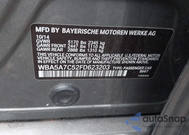 WBA5A7C52FD623203: 44428109