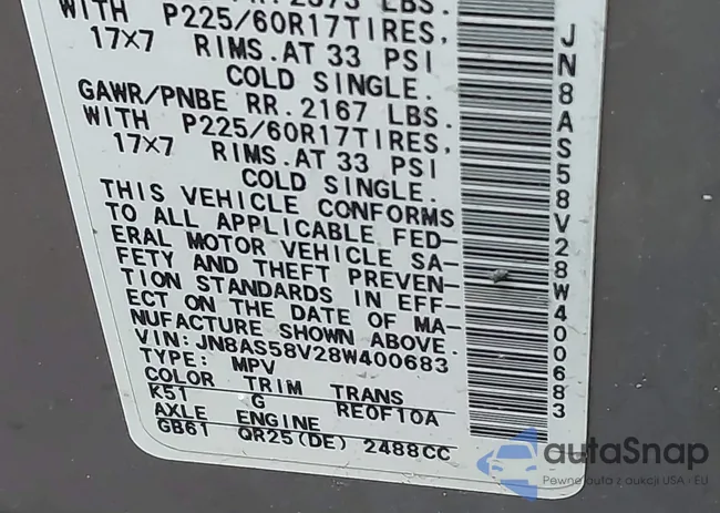 JN8AS58V28W400683: 44428129