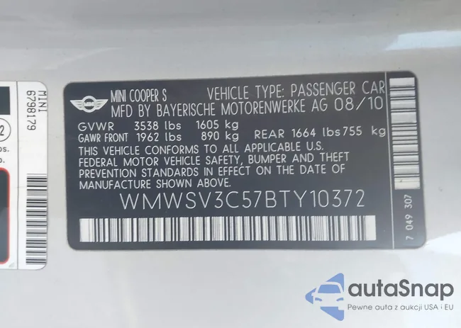 WMWSV3C57BTY10372: 44428175