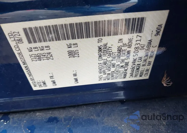 1N4AA6CV4NC508317: 44428339