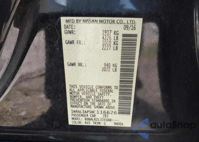 1N4AL3AP5HC116626: 44427414