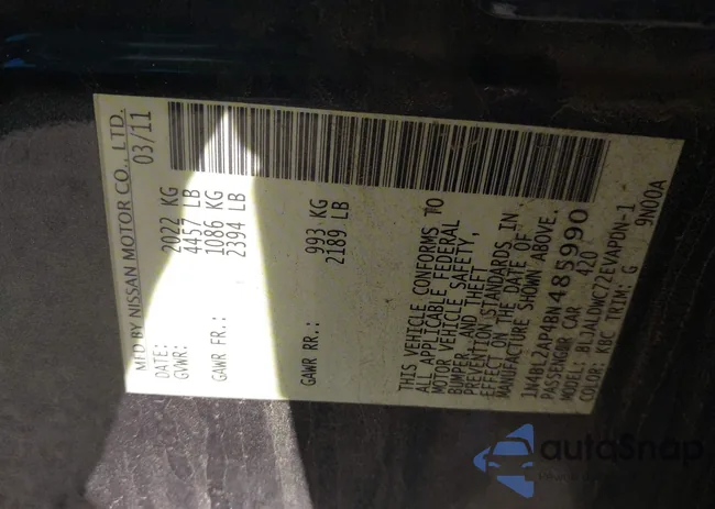 1N4BL2AP4BN485990: 44427512