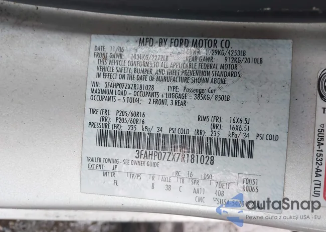 3FAHP07ZX7R181028: 44427737