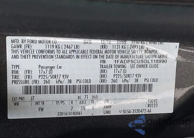 1FADP5CU5GL118990: 44427739