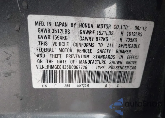 JHMGE8H35DC067726: 44427768