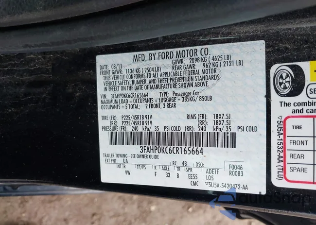 3FAHP0KC6CR165664: 44428804