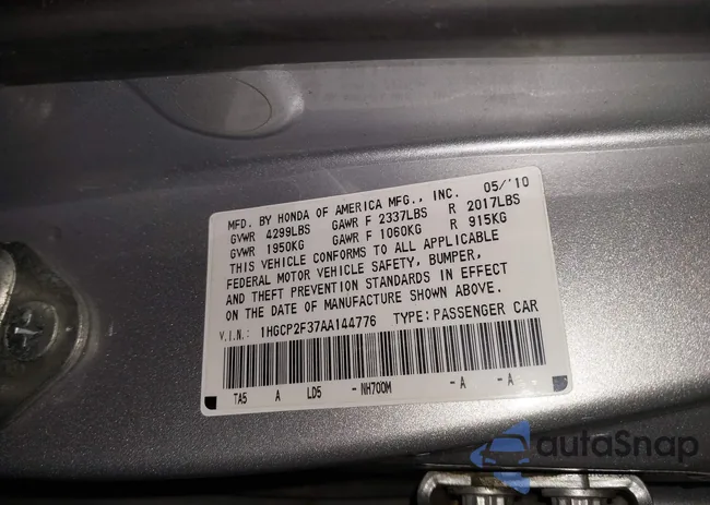 1HGCP2F37AA144776: 44428984