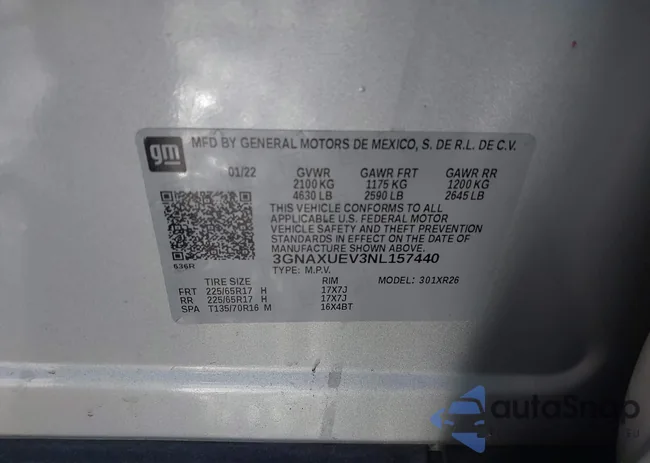 3GNAXUEV3NL157440: 44429003