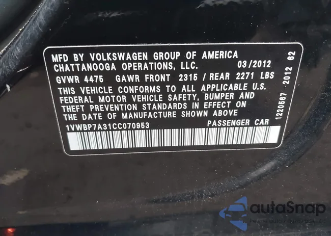 1VWBP7A31CC070953: 44429014