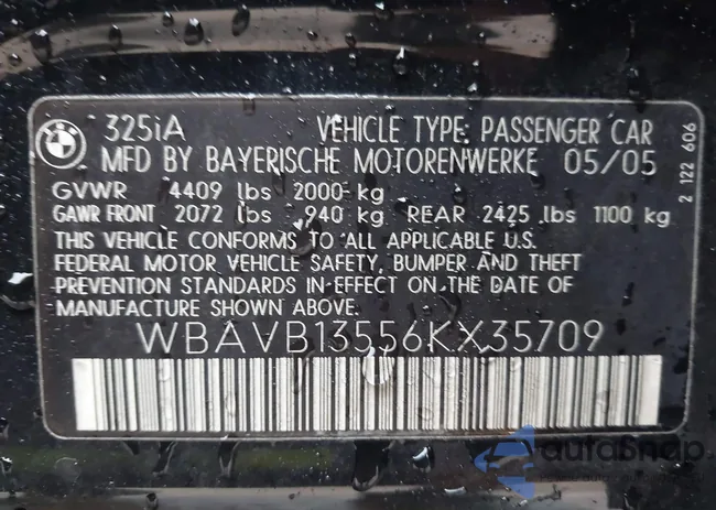 WBAVB13556KX35709: 44429041