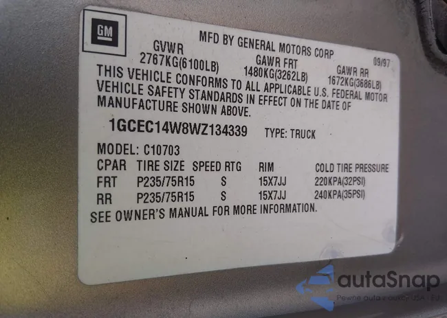 1GCEC14W8WZ134339: 44429141