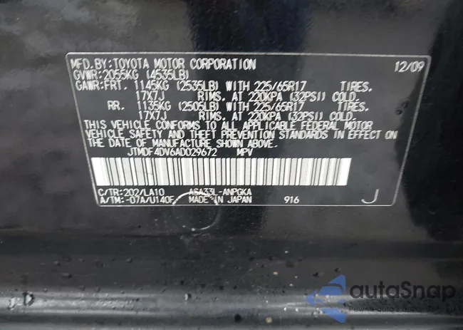 JTMDF4DV6AD029672: 44429186