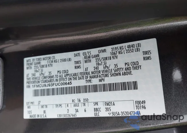 1FMCU9J93FUC00645: 44429290