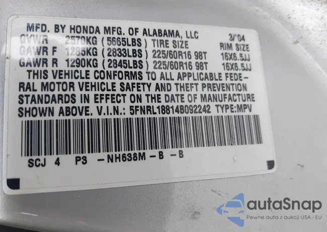 5FNRL18814B092242: 44429298