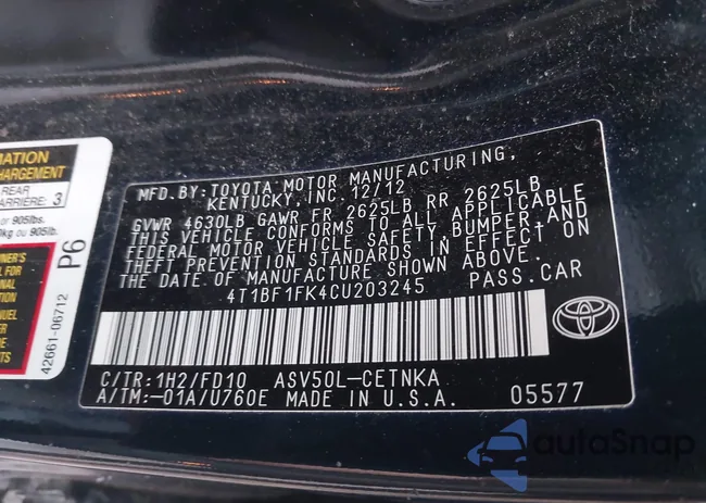 4T1BF1FK4CU203245: 44429320