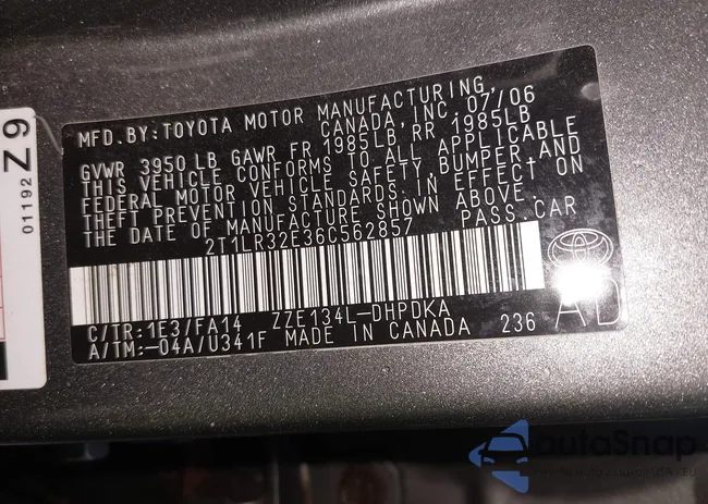 2T1LR32E36C562857: 44429341