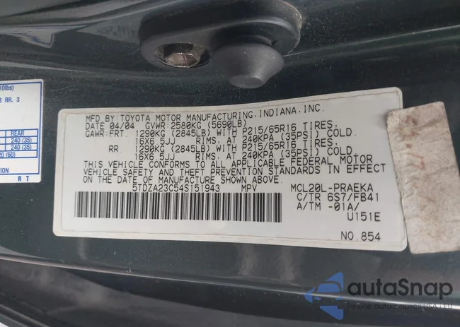 5TDZA23C54S151943: 44428459