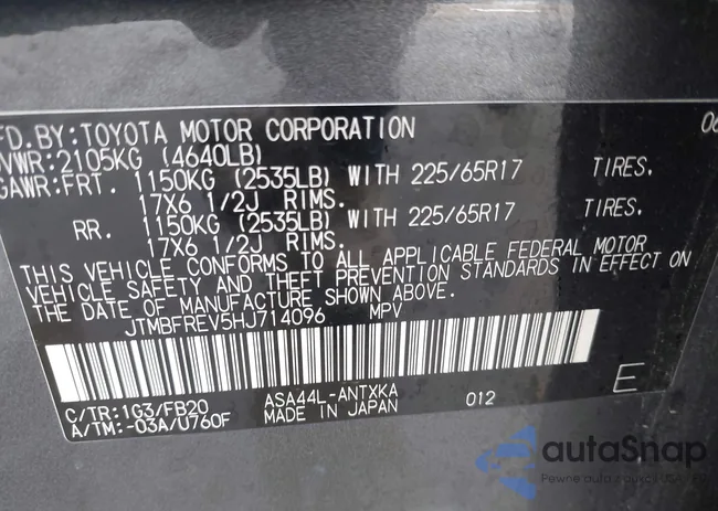 JTMBFREV5HJ714096: 44428548