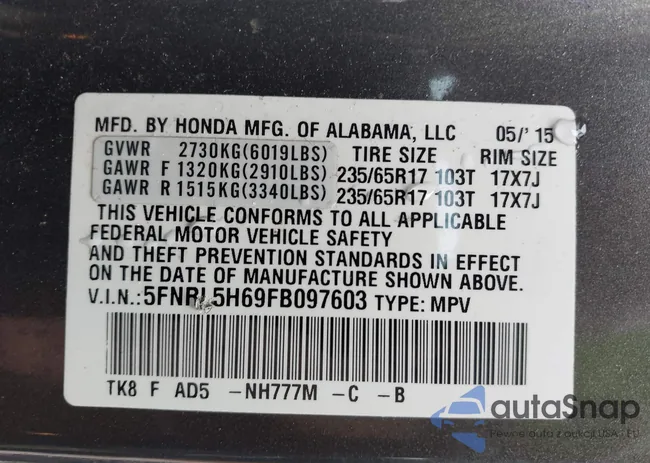 5FNRL5H69FB097603: 44428585