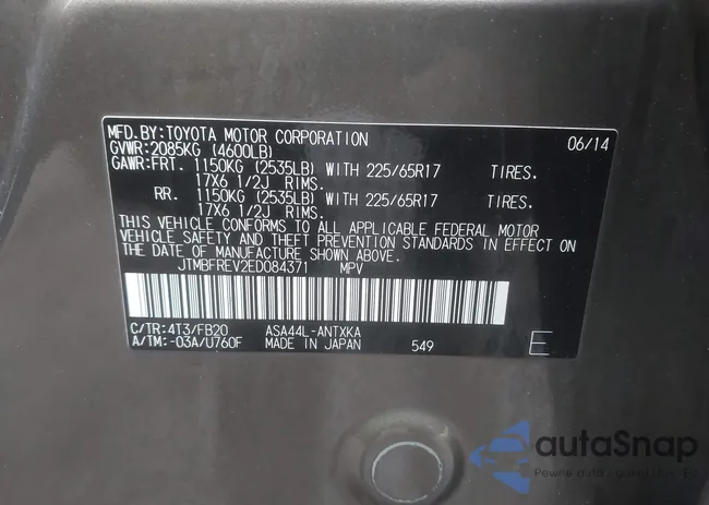 JTMBFREV2ED084371: 44429919