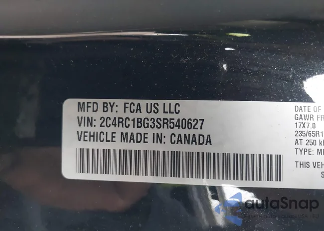 2C4RC1BG3SR540627: 44430134