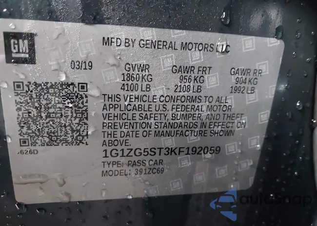 1G1ZG5ST3KF192059: 44430181