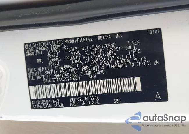 5TDZT34A45S246654: 44430289