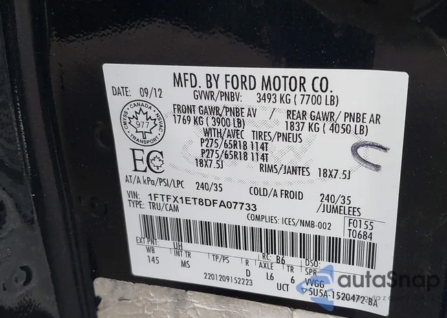 1FTFX1ET8DFA07733: 44430341