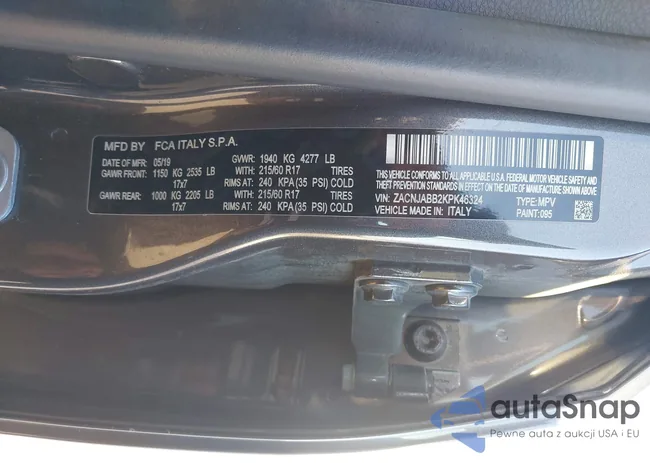 ZACNJABB2KPK46324: 44429425