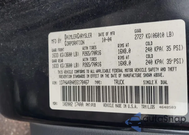 1D7HW48N05S178467: 44430780