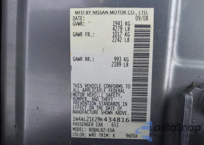 1N4AL21E29N434816: 44430872