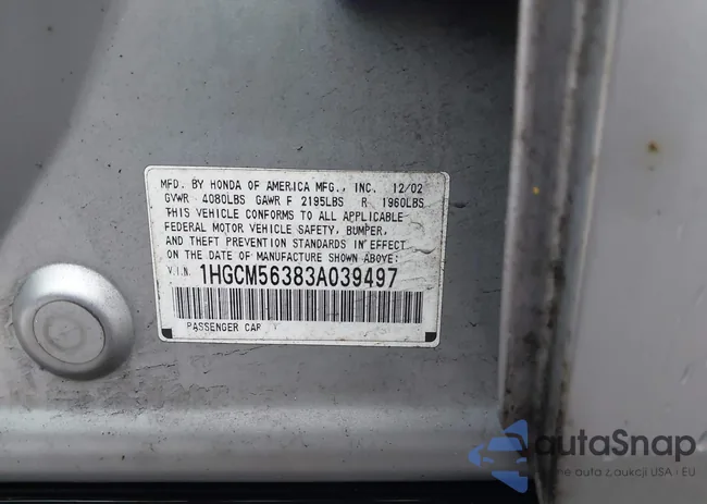 1HGCM56383A039497: 44430974