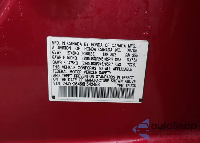 2HJYK16466H542488: 44431183