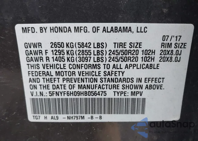 5FNYF6H09HB056475: 44431244