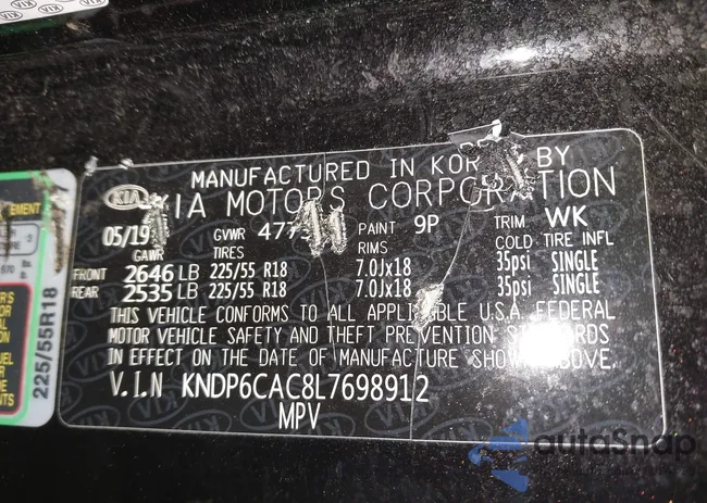 KNDP6CAC8L7698912: 44430366