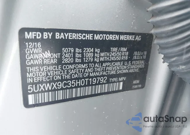 5UXWX9C35H0T19792: 44430608