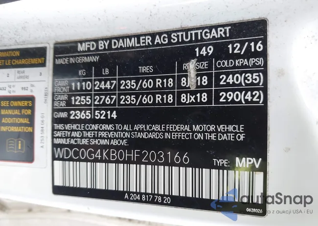 WDC0G4KB0HF203166: 44431923