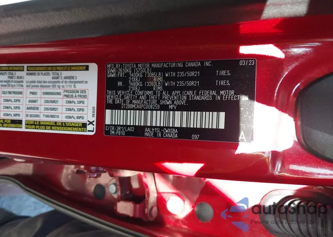 2T2BBMCAXPC008259: 44431925