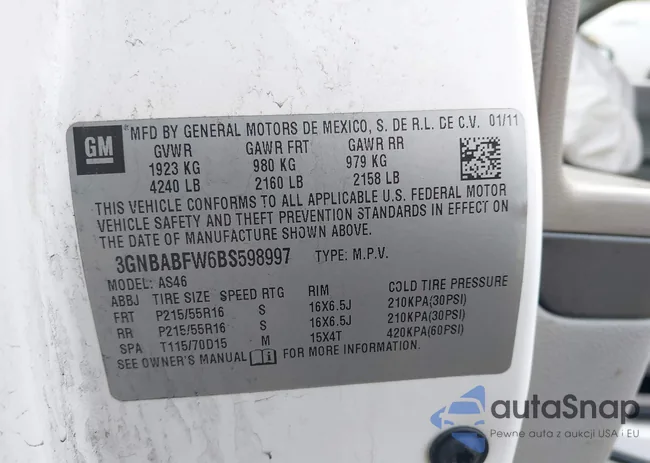 3GNBABFW6BS598997: 44431931