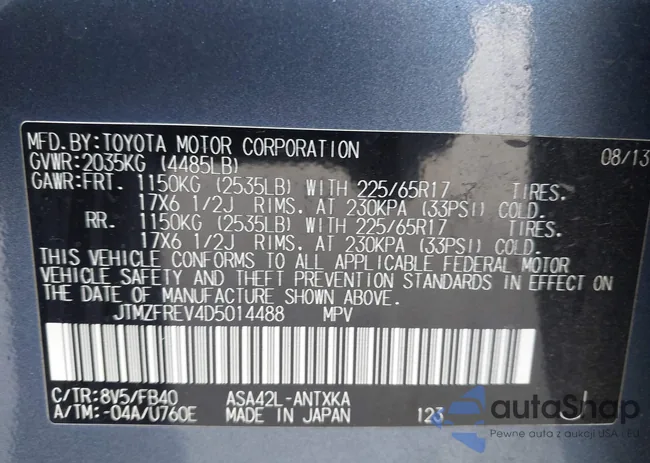 JTMZFREV4D5014488: 44431968