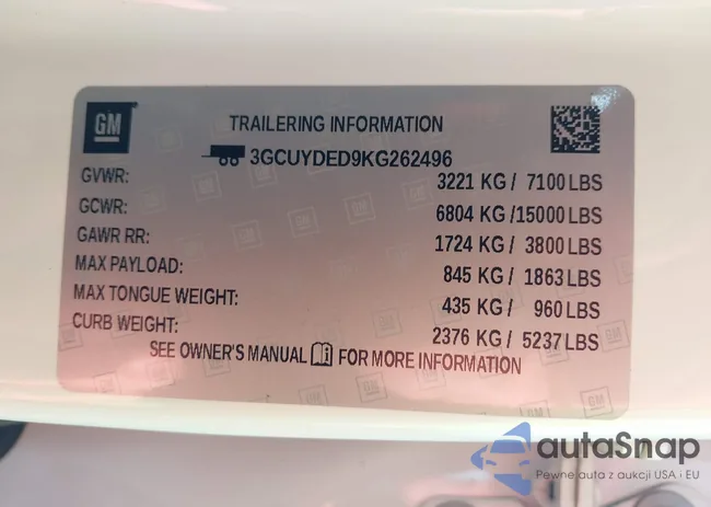 3GCUYDED9KG262496: 44432133