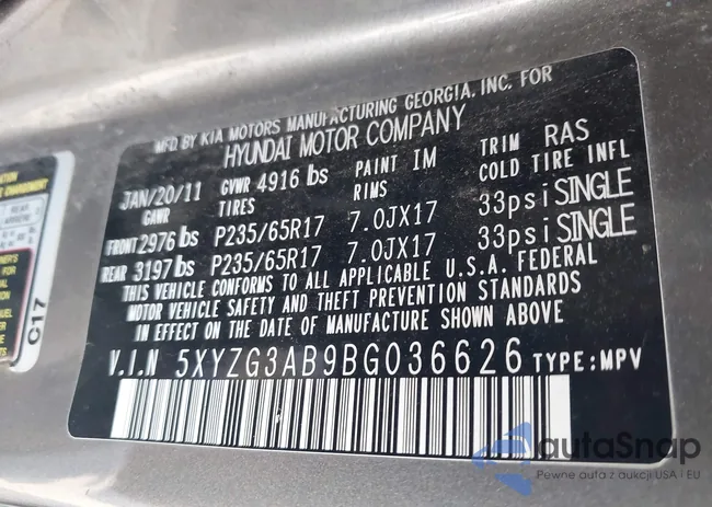 5XYZG3AB9BG036626: 44432161