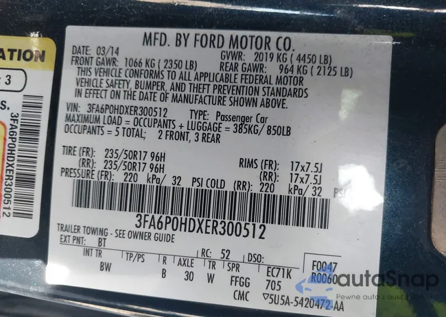 3FA6P0HDXER300512: 44432176