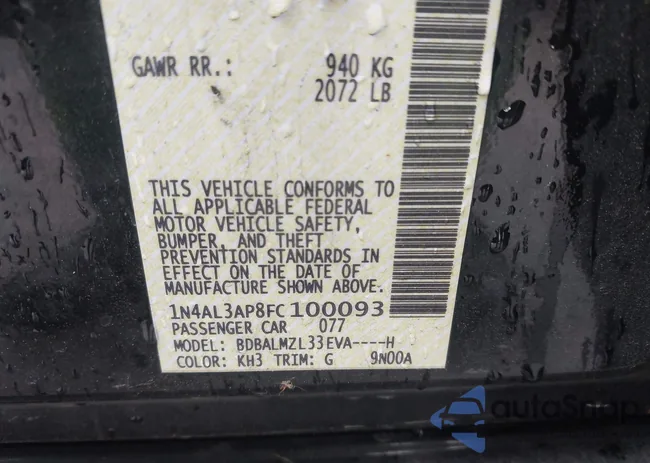 1N4AL3AP8FC100093: 44432244