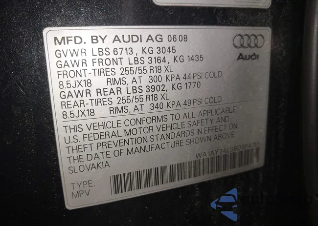 WA1AY74L09D004155: 44432260