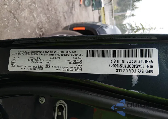 1C4SJSDP7RS168647: 44432300