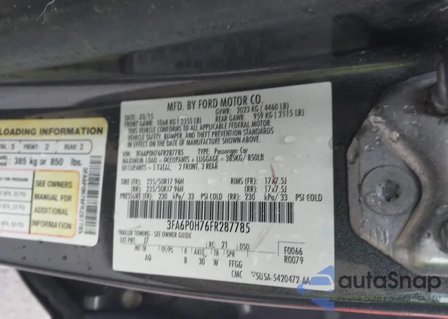 3FA6P0H76FR287785: 44432316