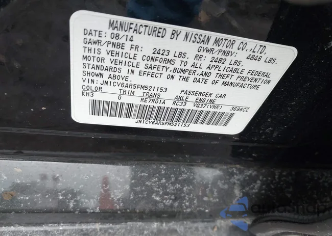 JN1CV6AR5FM521153: 44432334